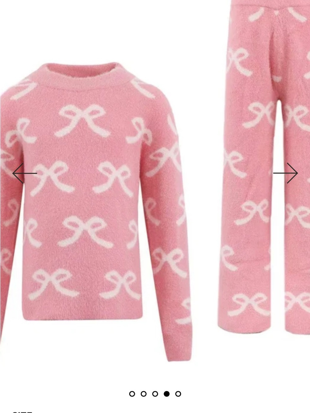 Lola + The Boys Pink Bow Fuzzy Pajama Set